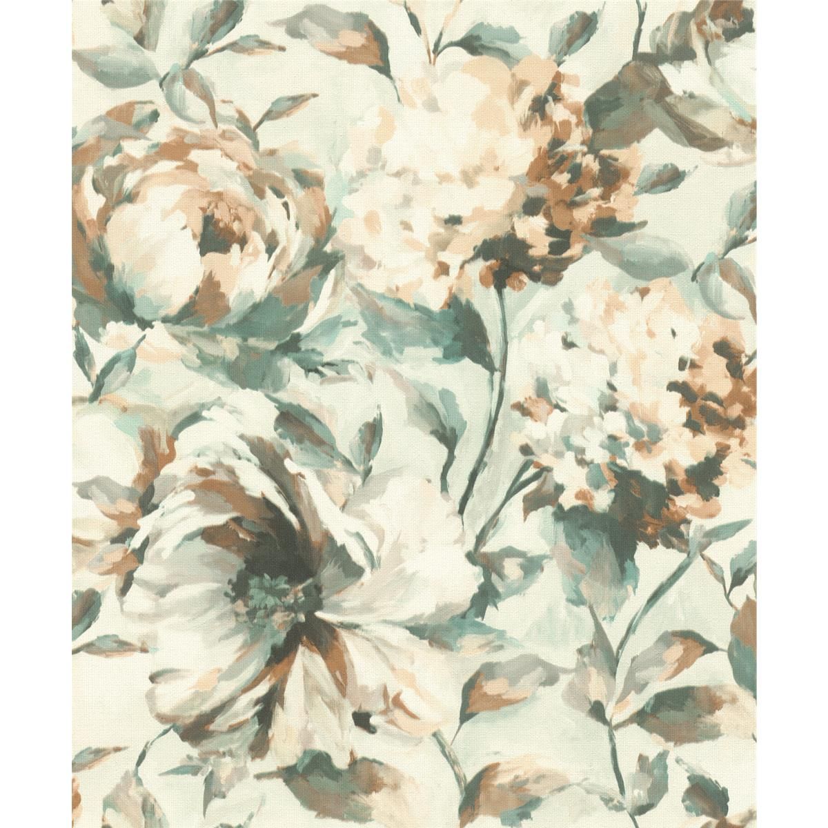 Tapete Nature Floral Vinyltapete Hellbeige versetzter Ansatz 53 cm x 10,05 m