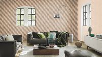 Tapete Modern graphisch Vinyltapete Mattgold versetzter Ansatz 53 cm x 10,05 m