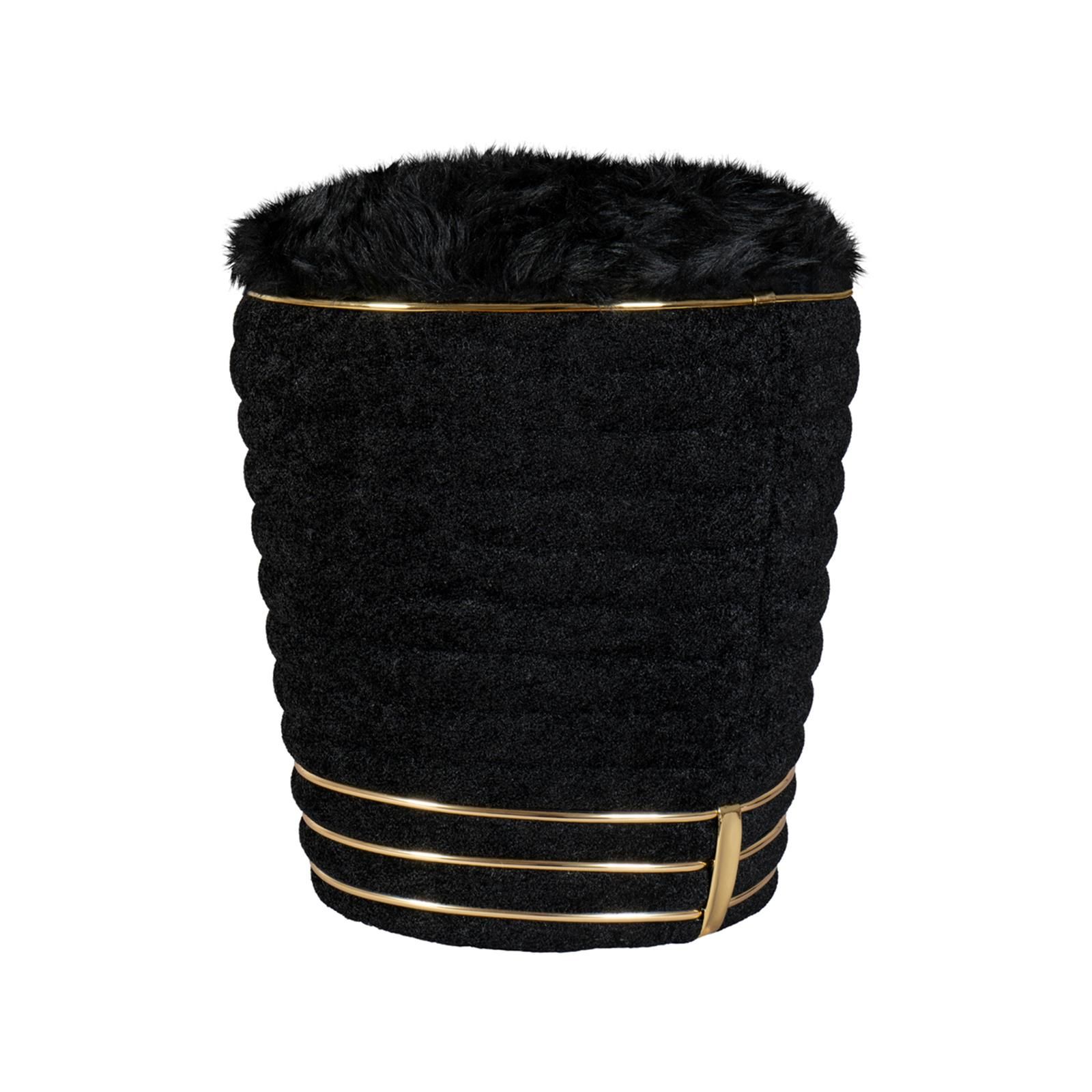 Hocker Doric 335 Schwarz / Gold - 42 cm (L) x 42 cm (B) x 50 cm (H)