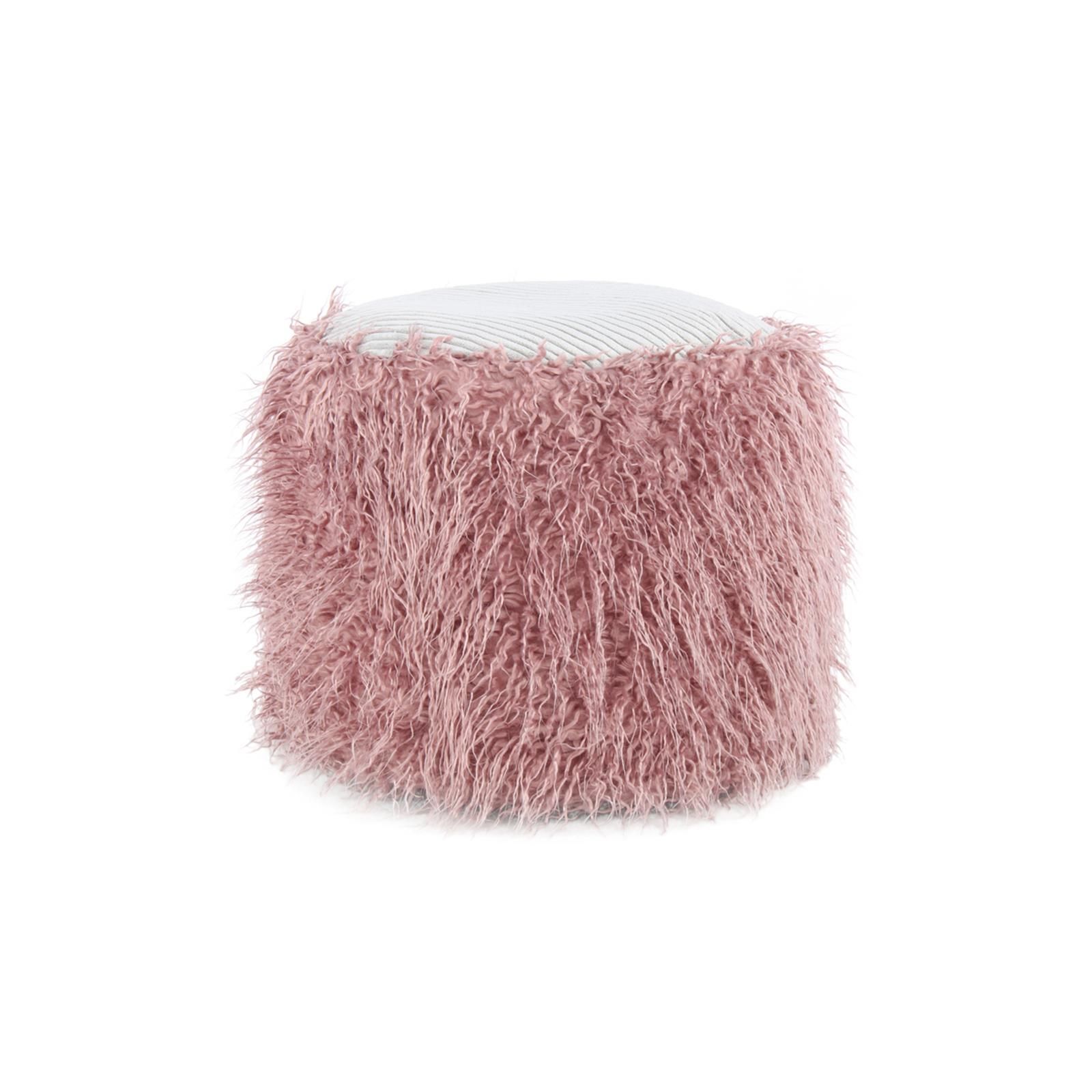 Fellpouf Bobtail 125 Rosa / Grau - 45 cm (L) x 45 cm (B) x 38 cm (H)