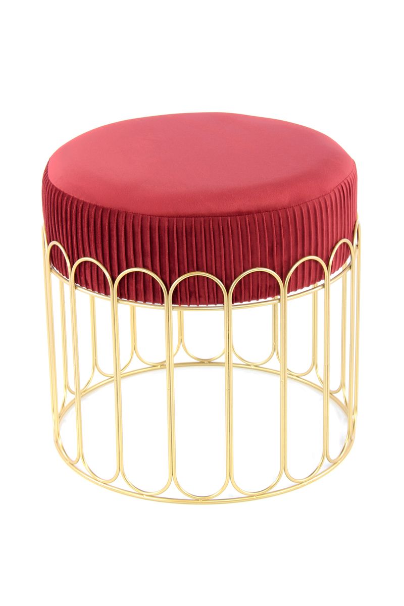 Hocker Cleopatra 425 Bordeaux / Gold - 40 cm (L) x 40 cm (B) x 39 cm (H)