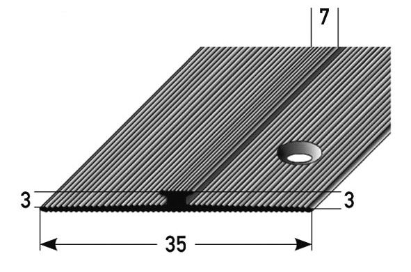 Anstoßprofil 3/3 doppelseitig alu silber 359517 270cm 270 x 3 cm