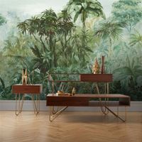 Tapete Nature Botanical Wandbild Olivgrün dunkel ansatzfrei 400 cm x 3 m