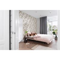 Tapete Modern graphisch Vinyltapete Mittelgrau versetzter Ansatz 53 cm x 10,05 m