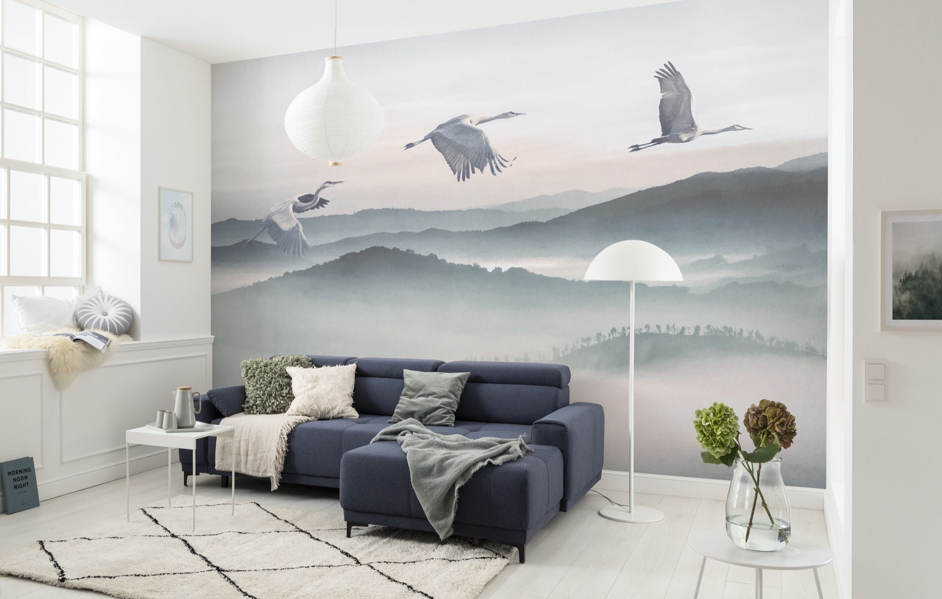 Vlies Fototapete - Mystic Cranes - Größe 400 x 280 cm