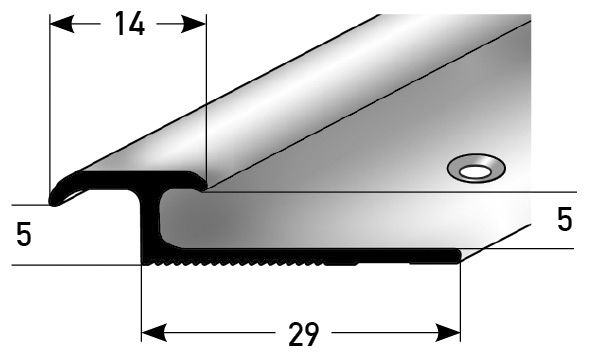 JOKA Doppeleinschubprofil Aluminium silberfarbig 660125 270 cm 270 x 2,9 x 5 cm