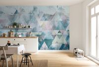 Vlies Fototapete - Triangles Blue - Größe 400 x 250 cm