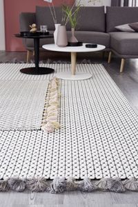 Teppich INSULA Schwarz-Weiß-Rosa - 200 cm x 300 cm