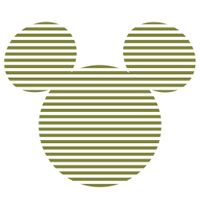 Selbstklebende Vlies Fototapete/Wandtattoo - Mickey Head Stripes - Größe 125 x 125 cm