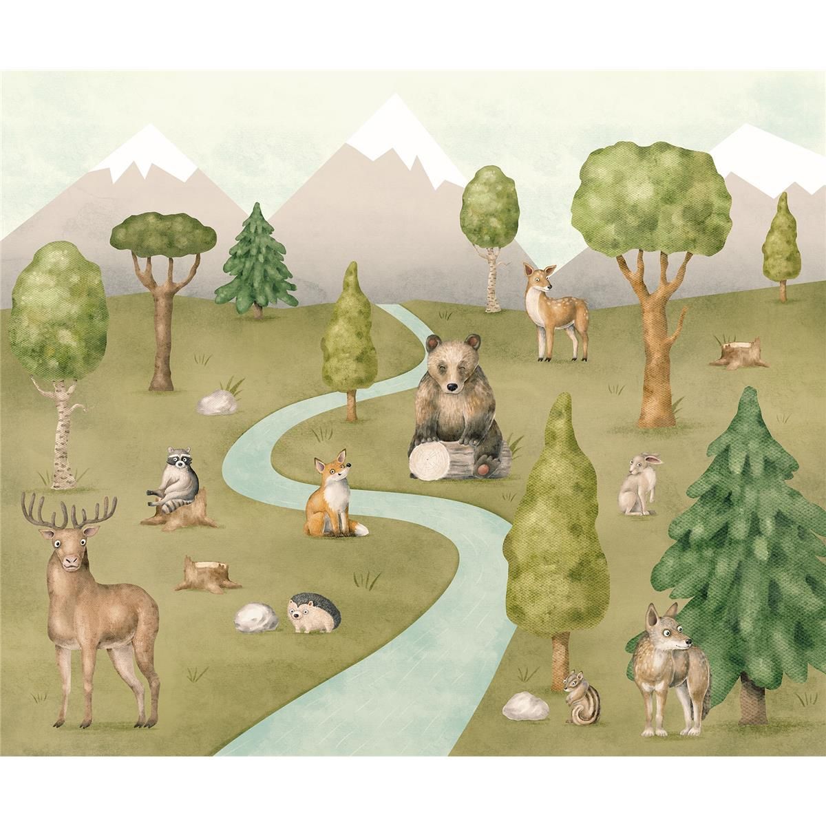 Vlies Fototapete - Neighbor-wood Meetings- Größe 300 x 250 cm