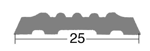 PVC Einlage 27 mm gerippt schwarz 563020 2500 cm