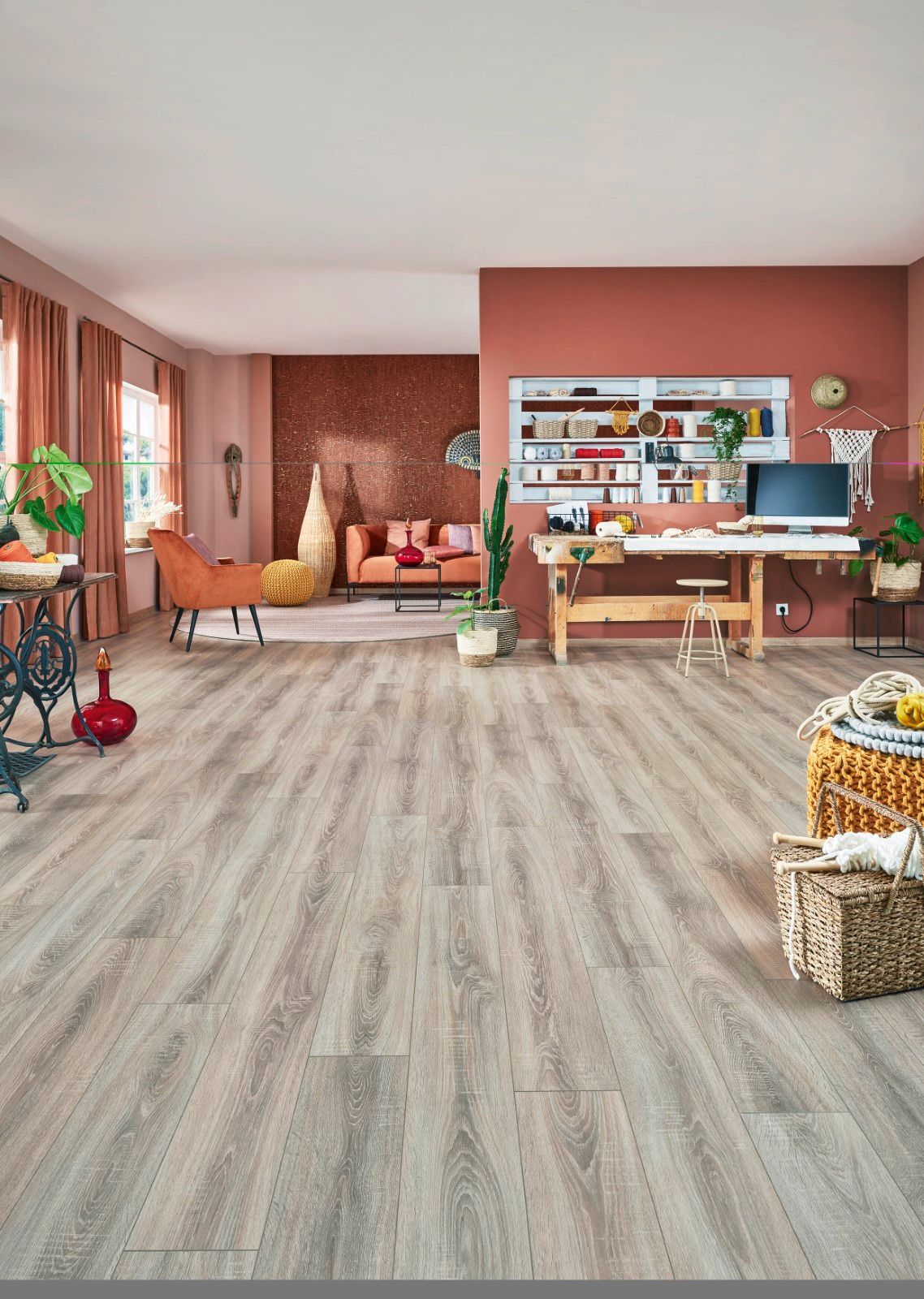 Laminat Planke Holzoptik 1292 x 193 mm mit Klickverbindung Joka Madison City Normal Plank 4801-Oak castle