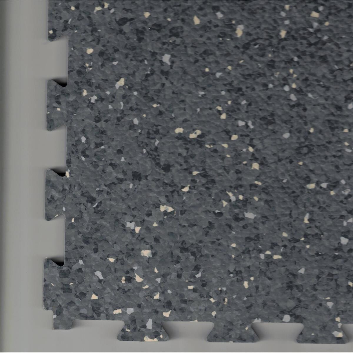 PVC-Industrieboden IBOCOLOR Klickfliese Dunkelgrau 674 Granitoptik 595 mm x 595 mm - 7,5 mm Dicke