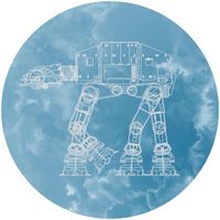 Selbstklebende Vlies Fototapete/Wandtattoo - Star Wars AT-AT - Größe 125 x 125 cm
