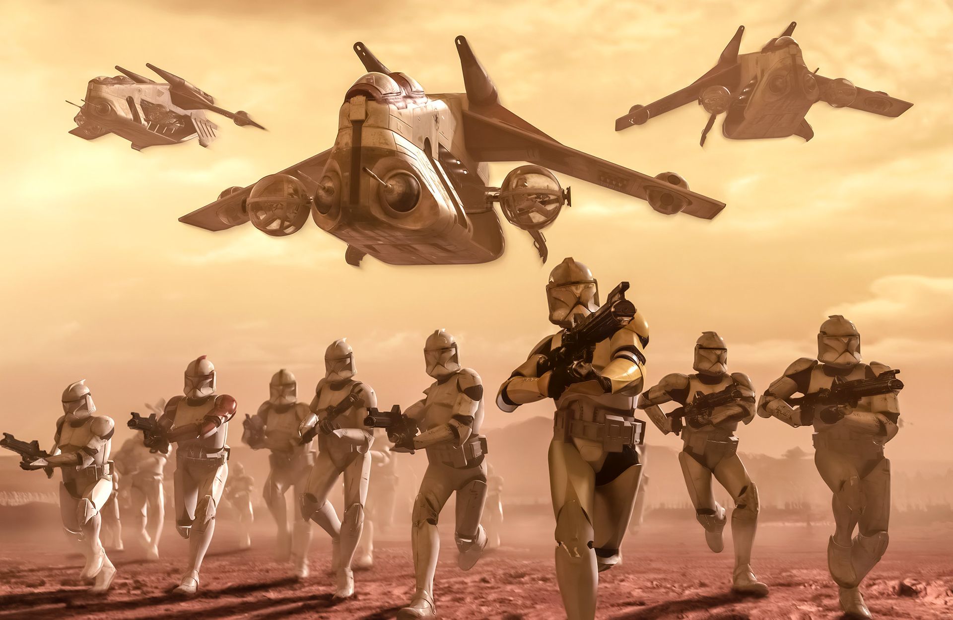 Vlies Fototapete - Star Wars Classic Clone Trooper - Größe 400 x 260 cm