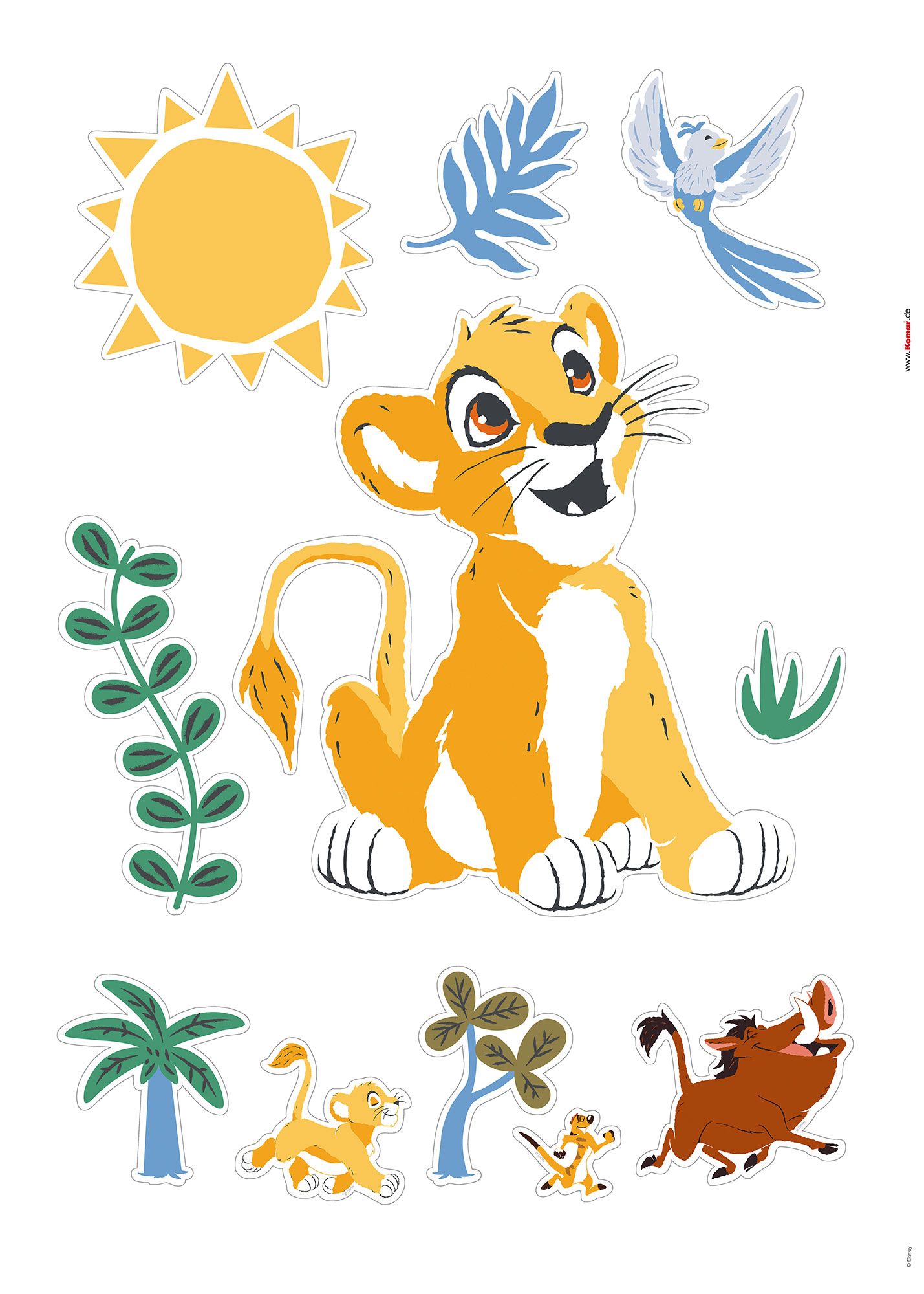 Wandtattoo - Lion King Faraway Oasis - Größe 50 x 70 cm, 2 Bogen