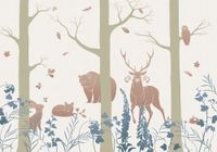 Vlies Fototapete - Forest Animals - Größe 400 x 280 cm