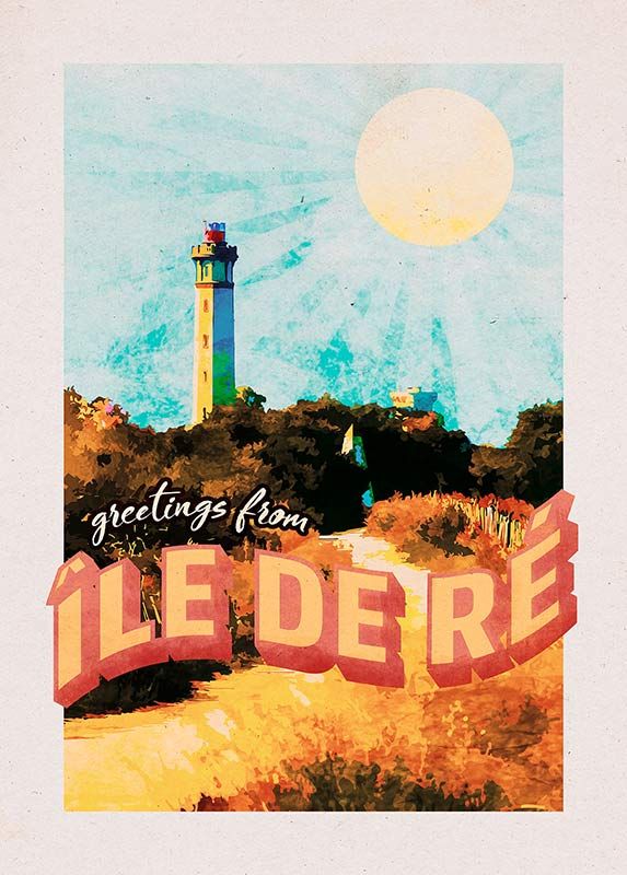 Komar Wandbild - Vintage Travel ?le de Ré  - Größe: 50 x 70 cm