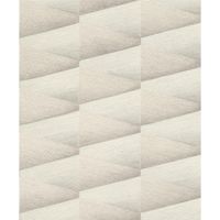 Tapete Modern graphisch Vinyltapete Offwhite versetzter Ansatz 53 cm x 10,05 m