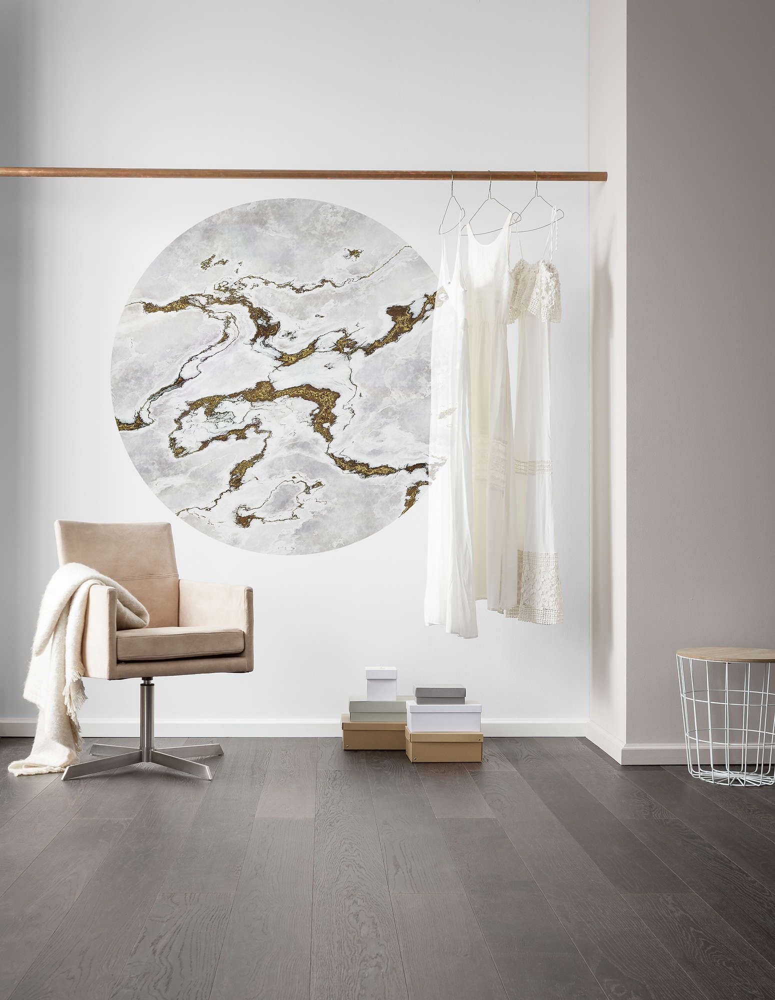 Selbstklebende Vlies Fototapete/Wandtattoo - Marble Vibe - Größe 125 x 125 cm