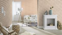 Tapete Modern graphisch Vinyltapete Dunkelbeige versetzter Ansatz 53 cm x 10,05 m