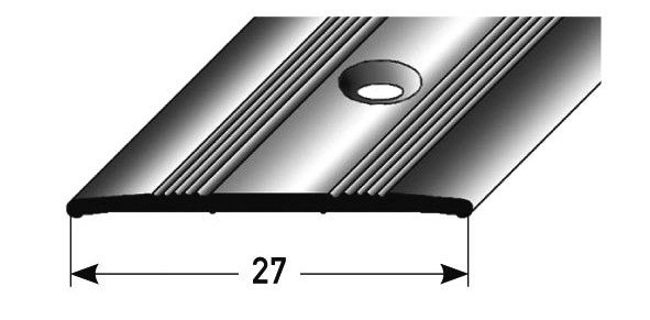 Übergangsprofil Alu eloxiert,gerillt 100 x 2,7 x 1,7 cm