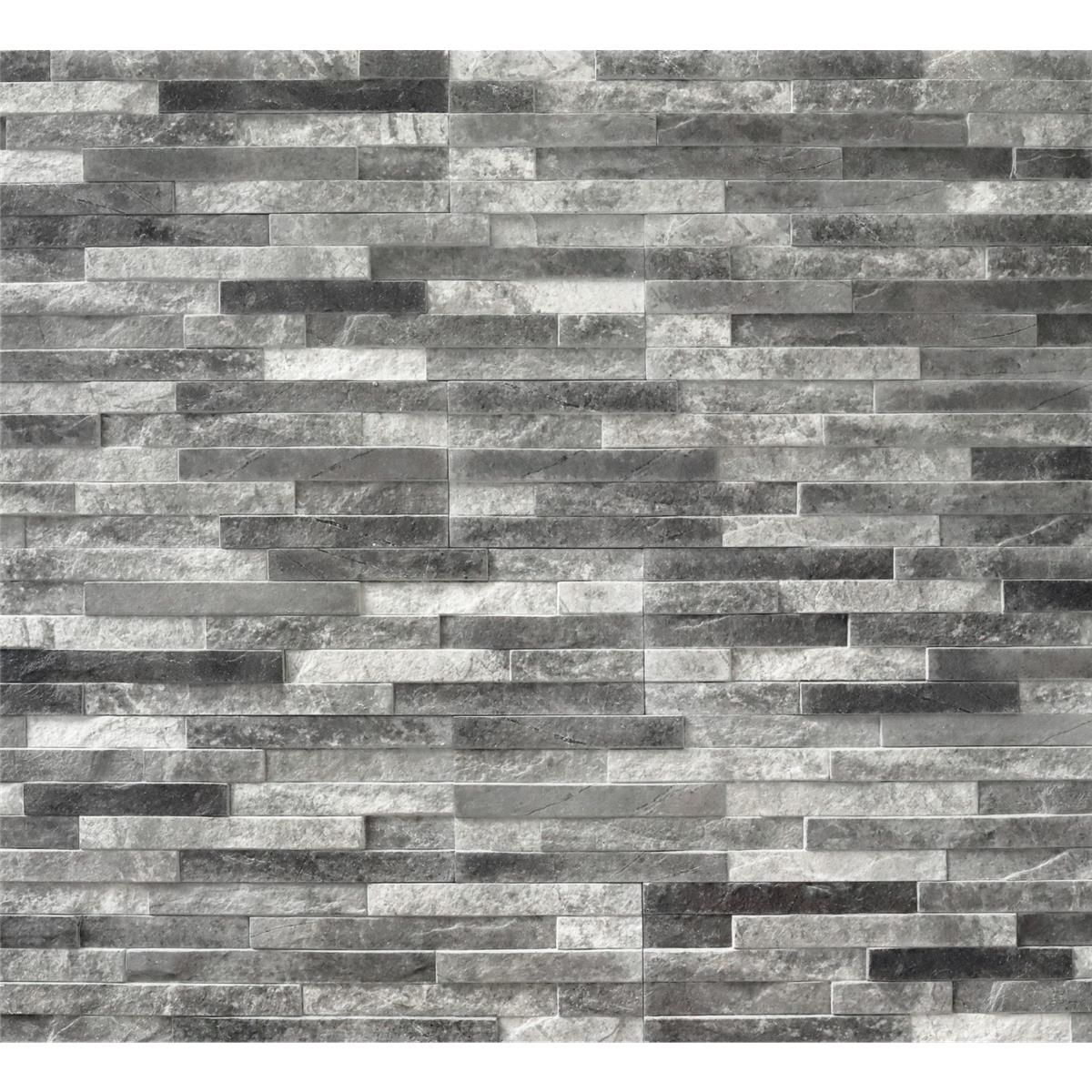 Wandelemente aus Stein und Keramik NSE MONT BLANC GRIGIO Grau 13,8 cm x 54 cm