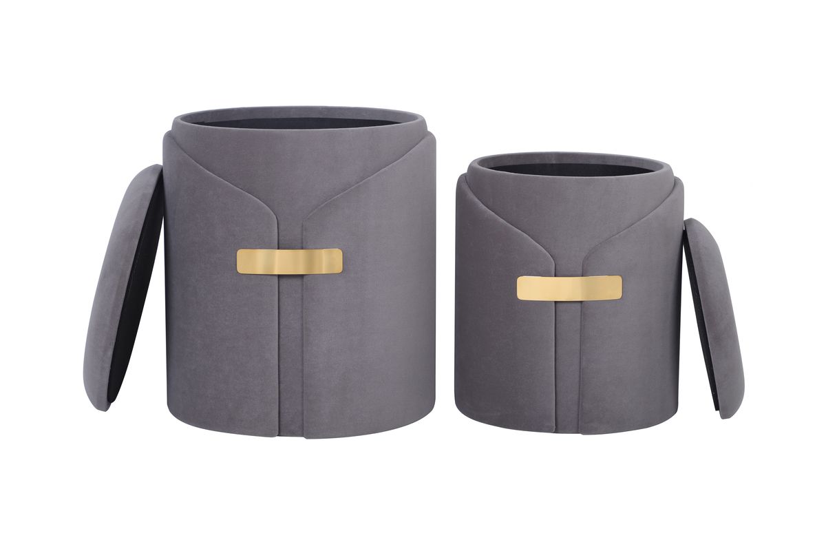 Hocker Forcet 125 2er-Set Hellbraun - 37 cm (L) x 37 cm (B) x 44,5 cm (H)