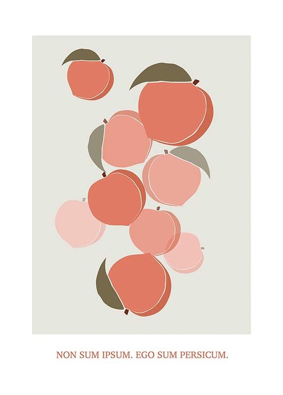 Komar Wandbild - Cultivated Peaches  - Größe: 50 x 70 cm