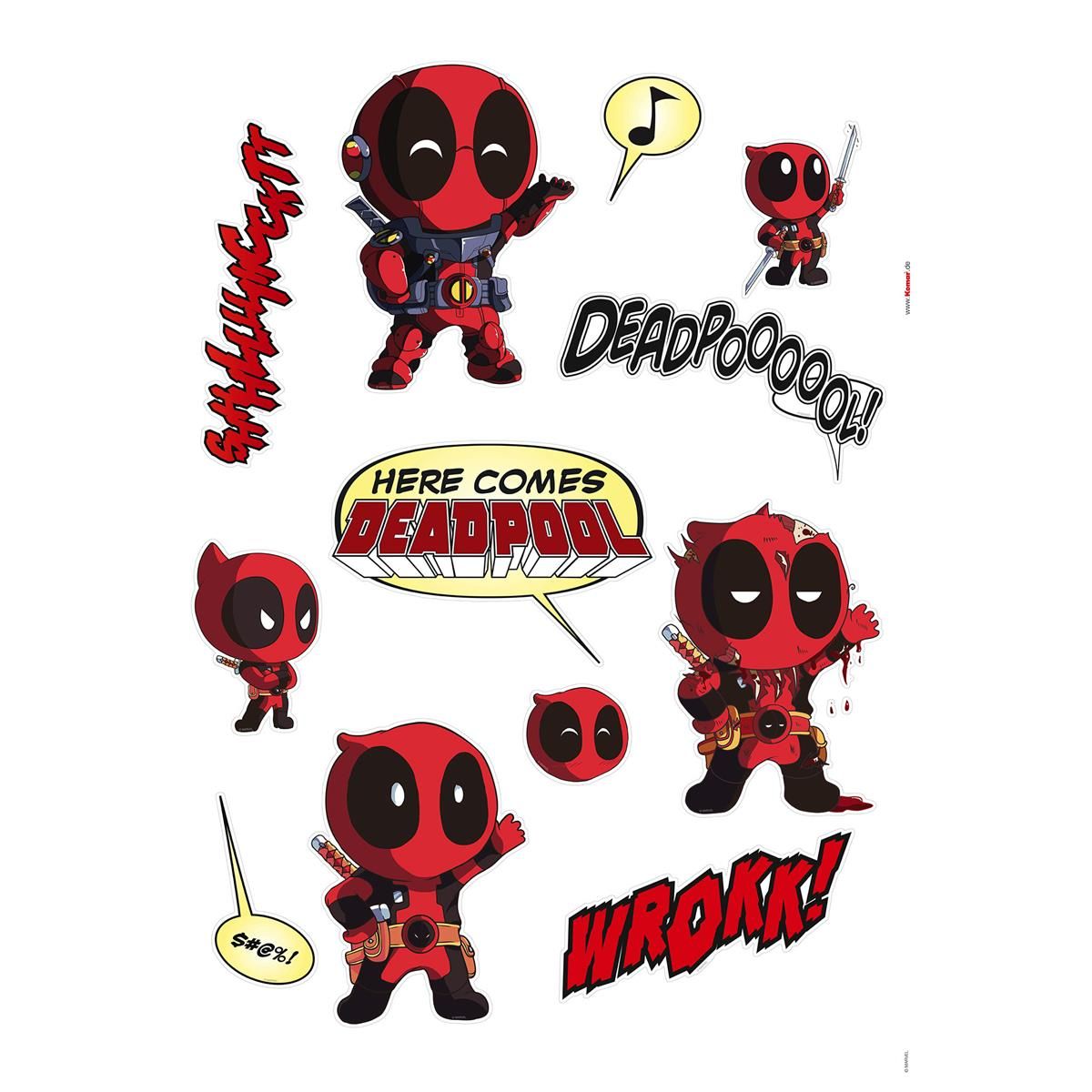 Wandtattoo - Deadpool Cute  - Größe 50 x 70 cm