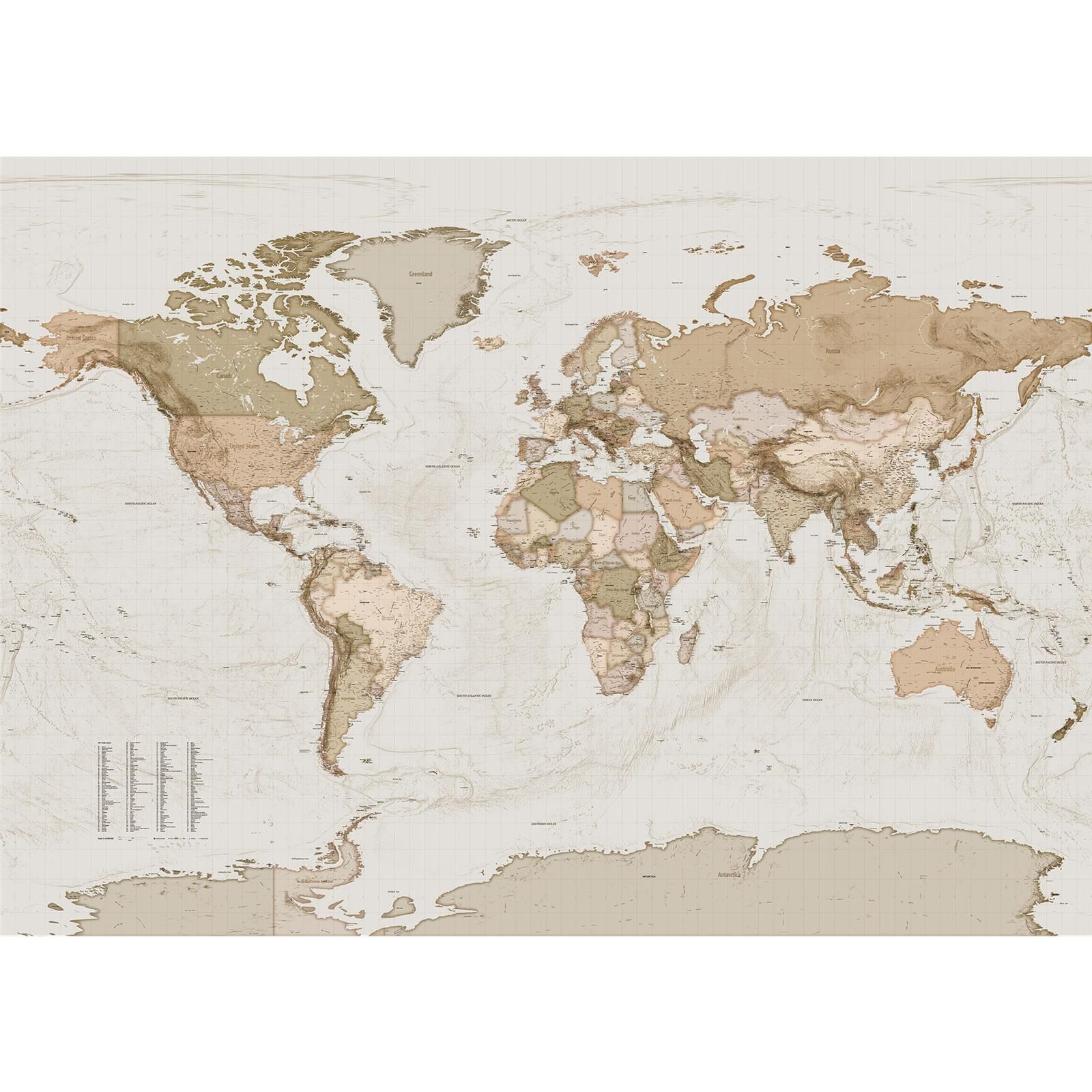 Vlies Fototapete - Earth Map  - Größe 350 x 250 cm