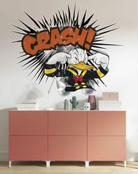 Selbstklebende Vlies Fototapete/Wandtattoo - Donald crash XXL - Größe 127 x 160 cm