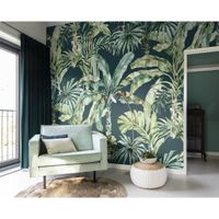 Tapete Nature Botanical Wandbild Dunkelgrün ansatzfrei 400 cm x 3 m