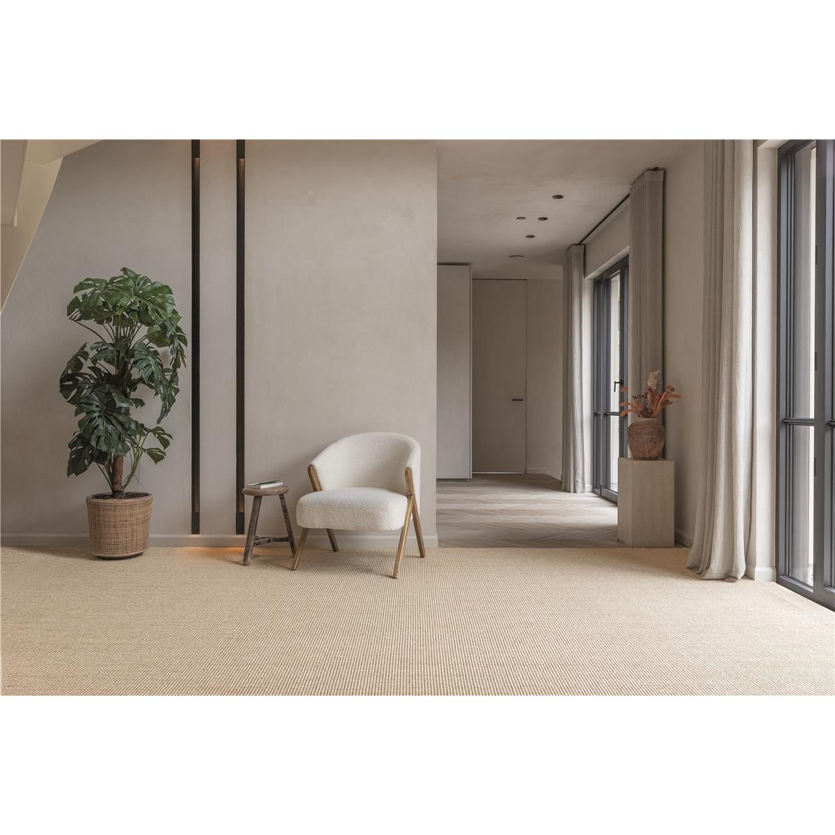 Teppichboden Tasibel Country Star 6875 Hellbraun 100 % Sisal - Rollenbreite 400 cm