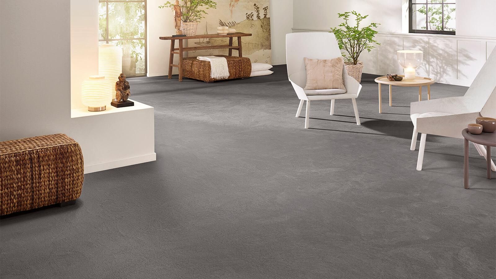Teppichboden Vorwerk Superior 1069 BARISTA Velours Grau 5Y35 - Rollenbreite 400 cm