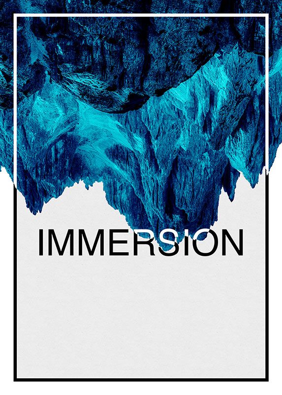 Komar Wandbild - Immersion Blue - Größe: 40 x 50 cm