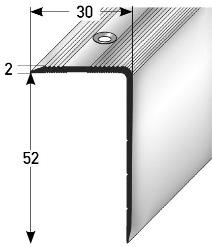 JOKA Treppenkante gebohrt Alu eloxiert 100 x 3 x 2 cm