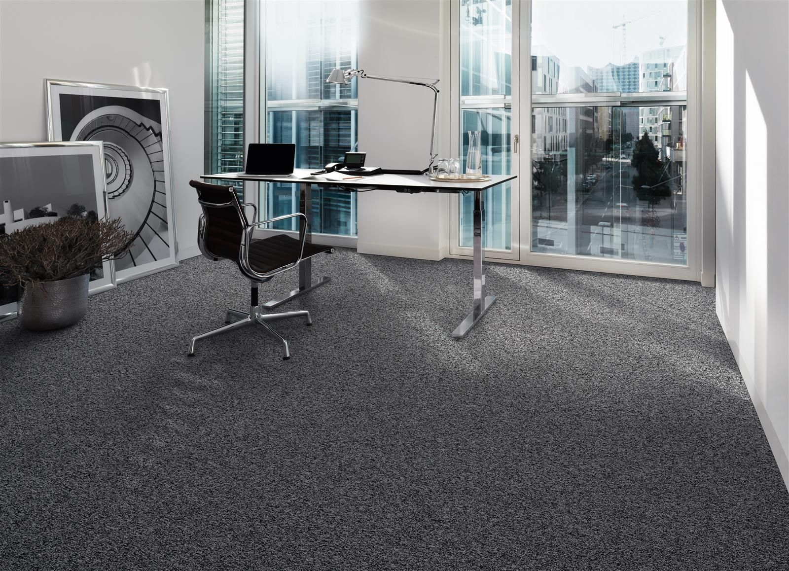 Teppichboden DAS TEPPICHWERK PYRIT Schlinge Schwarz 9H44 - Rollenbreite 400 cm