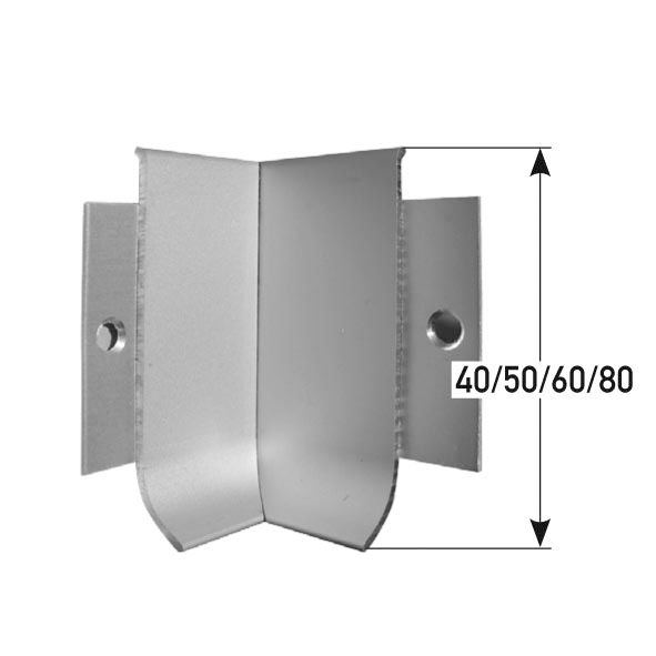Innenecke für Aluminiumsockelleisten L 80 silber 444244 1 Stück