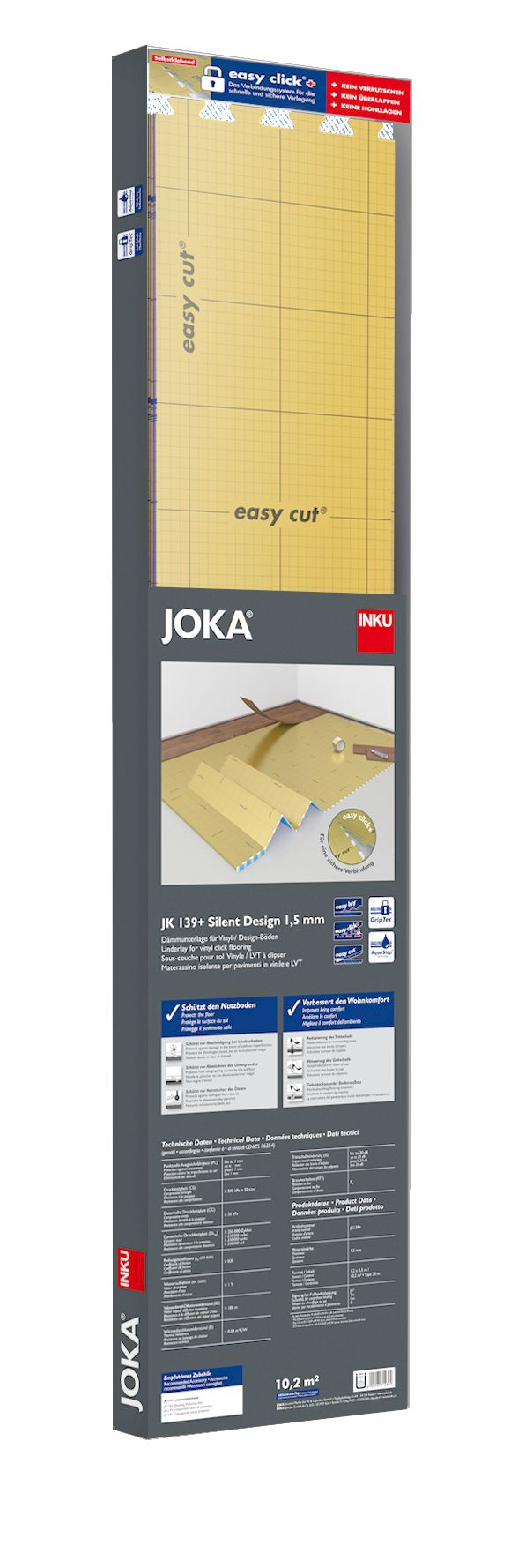 JK139+ Silent Design Unterlage 1,5mm 850 x 120 x 0,15 cm