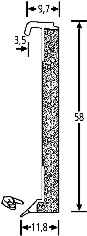 Schaumleiste Design-Plankenprofil DP60 9899 bronce keine durchs.Lippe 400 cm