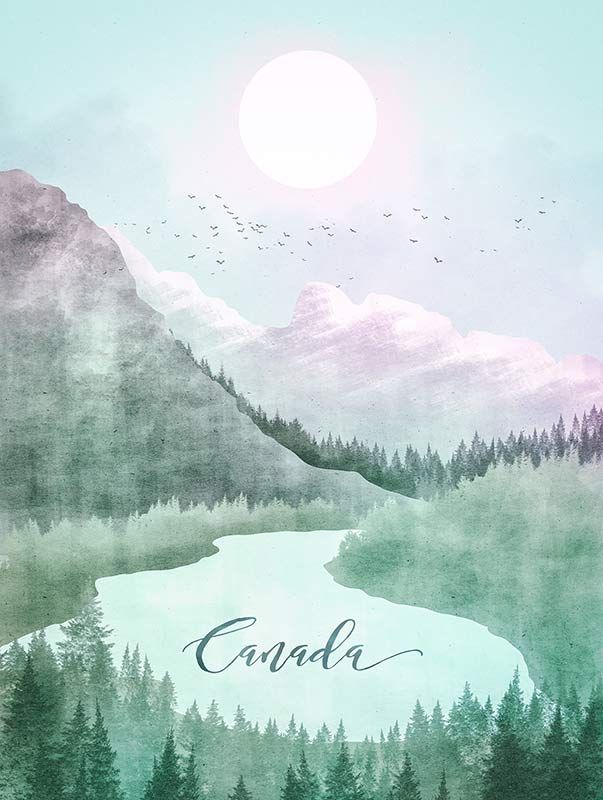 Komar Wandbild - Vintage Travel Canada  - Größe: 30 x 40 cm