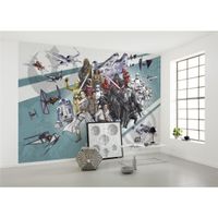 Vlies Fototapete - Star Wars Cartoon Collage Wide - Größe 400 x 280 cm