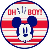 Selbstklebende Vlies Fototapete/Wandtattoo - Mickey Oh Boy - Größe 125 x 125 cm