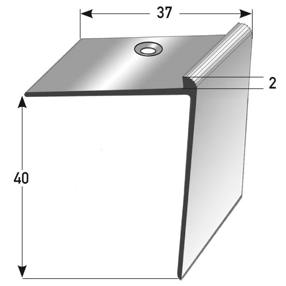JOKA Treppenkante gebohrt Alu eloxiert 100 x 3,7 cm