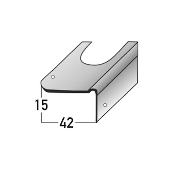 Reparaturwinkel 15 mm Nase 100 x 4,2 cm