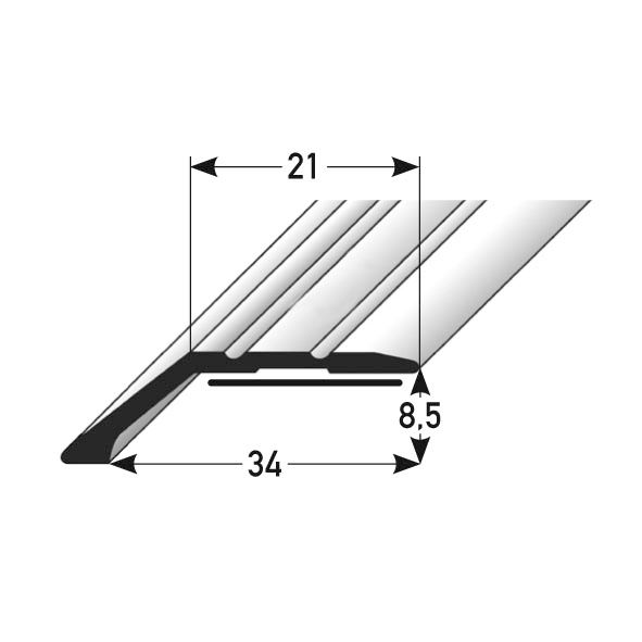 Abschlussprofil 34 x 8,5 mm alu silber 479284 270cm 270 x 3,4 x 8,5 cm