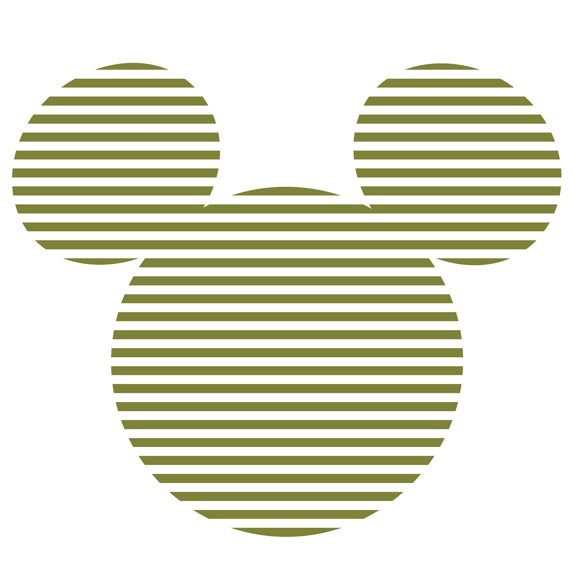Selbstklebende Vlies Fototapete/Wandtattoo - Mickey Head Stripes - Größe 125 x 125 cm