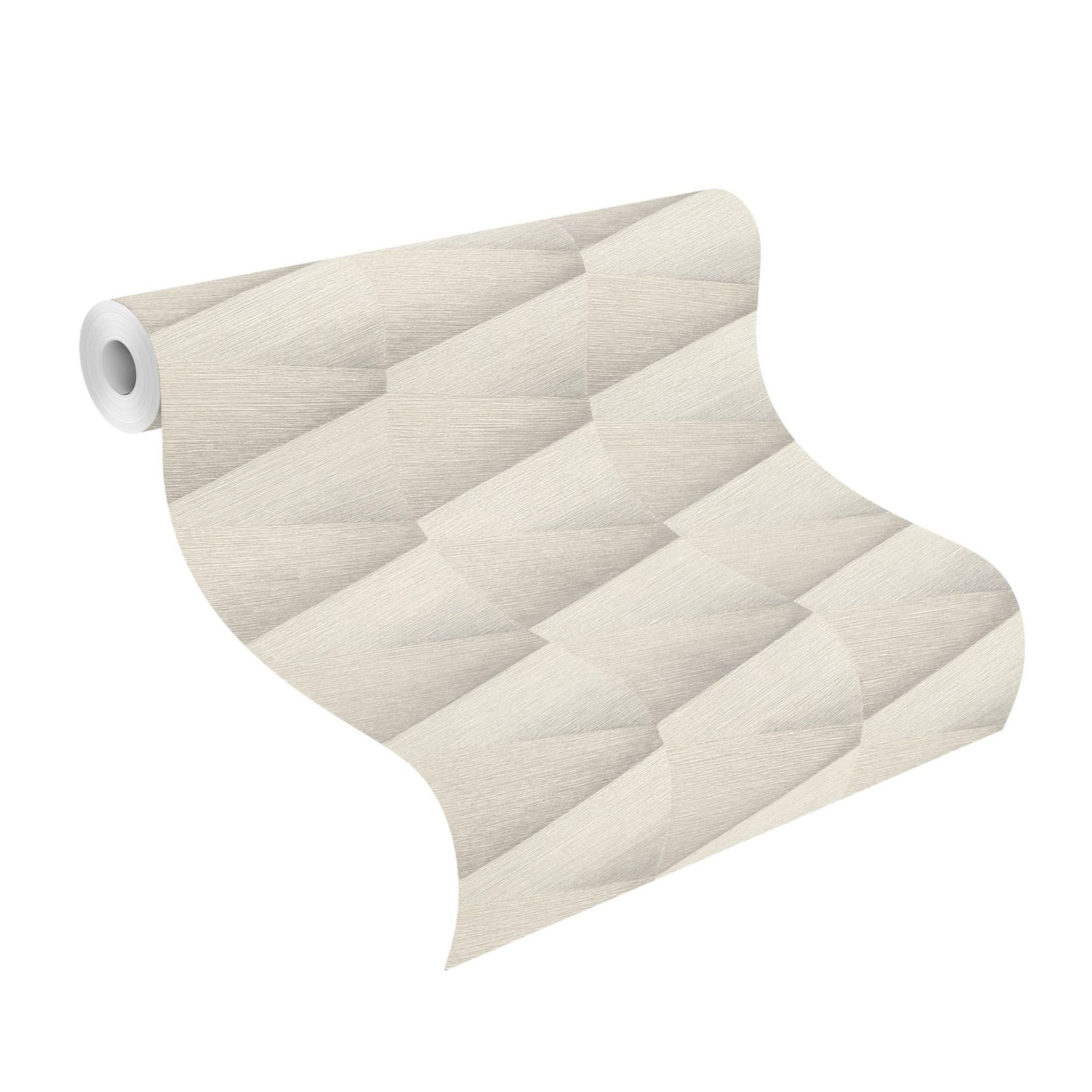 Tapete Modern graphisch Vinyltapete Offwhite versetzter Ansatz 53 cm x 10,05 m