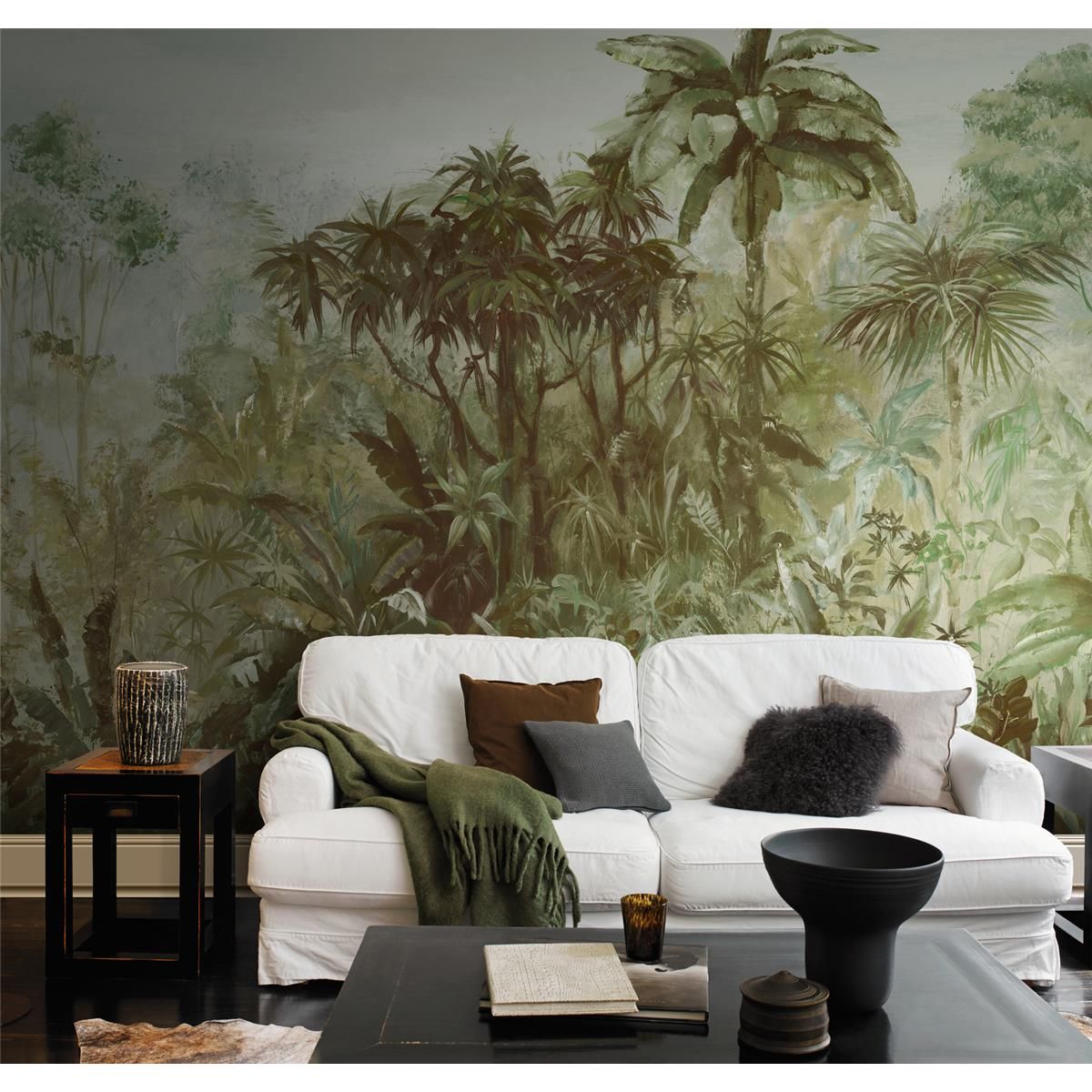 Tapete Nature Botanical Wandbild Kaki ansatzfrei 400 cm x 3 m